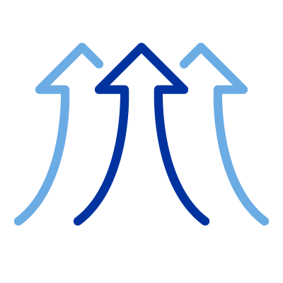 Blue arrows pointing up | MSP Revenue | Attack Surface Management