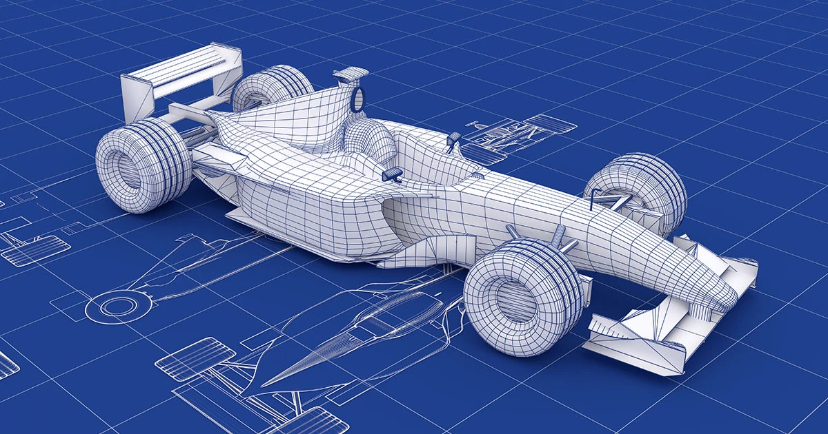 Blueprint of a F1 car